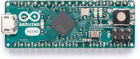 Arduino Micro with Headers [A000053] - ATmega32U4 Microcontroller, 16MHz, 20 Digital I/O Pins, 7 PWM Outputs, USB HID Support, Compact Design for Embedded Projects, Compatible with Arduino IDE in Saudi Arabia
