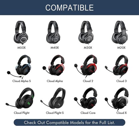 Protein Leather Replacement Ear Pads for Audio Technica M50X/M40X, Steelseries Arctis, Sony MDR 7506, Turtle Beach Stealth 400/600 & More - Cushions with Memory Foam & Added Thickness - Purple in Saudi Arabia