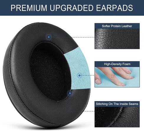 Protein Leather Replacement Ear Pads for Audio Technica M50X/M40X, Steelseries Arctis, Sony MDR 7506, Turtle Beach Stealth 400/600 & More - Cushions with Memory Foam & Added Thickness - Purple in Saudi Arabia