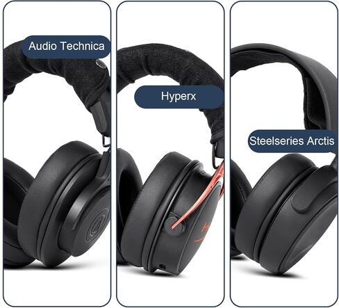 Protein Leather Replacement Ear Pads for Audio Technica M50X/M40X, Steelseries Arctis, Sony MDR 7506, Turtle Beach Stealth 400/600 & More - Cushions with Memory Foam & Added Thickness - Purple in Saudi Arabia