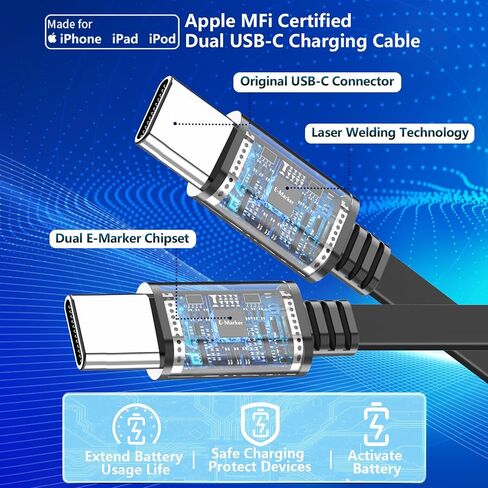 [Apple MFi Certified] iPhone 15 Car Charger Fast Charging, SDNCIE 4.8A Dual USB Power Cigarette Lighter Charger+2Pack USB to USB-C Type-C Cord for iPhone 15/15 Plus/15 Pro/15 Pro Max/iPad/Pro/Air/Mini in Kuwait
