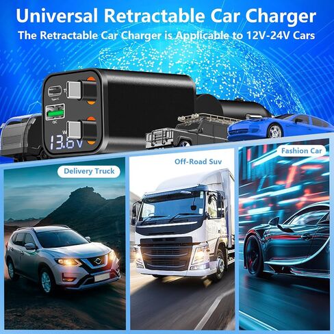[Apple MFi Certified] iPhone 15 Car Charger Fast Charging, SDNCIE 4.8A Dual USB Power Cigarette Lighter Charger+2Pack USB to USB-C Type-C Cord for iPhone 15/15 Plus/15 Pro/15 Pro Max/iPad/Pro/Air/Mini in Kuwait