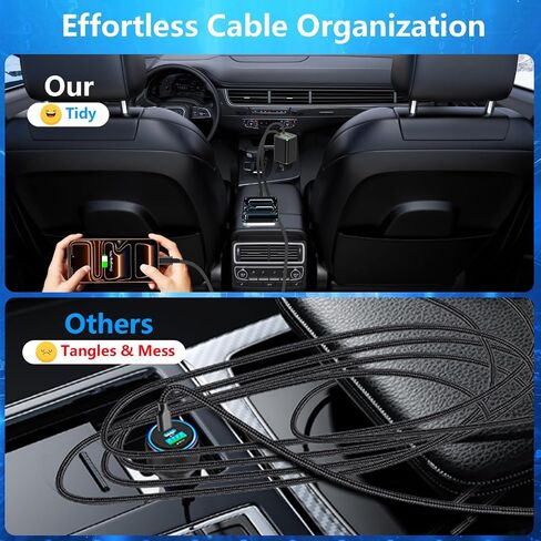 [Apple MFi Certified] iPhone 15 Car Charger Fast Charging, SDNCIE 4.8A Dual USB Power Cigarette Lighter Charger+2Pack USB to USB-C Type-C Cord for iPhone 15/15 Plus/15 Pro/15 Pro Max/iPad/Pro/Air/Mini in Kuwait