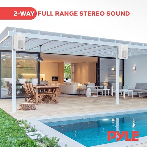 Pyle Pair of Wall Mount Waterproof & Bluetooth 6.5'' Indoor/Outdoor Speaker System, with Loud Volume and Bass. (Pair, Black. PDWR62BTBK) in Saudi Arabia