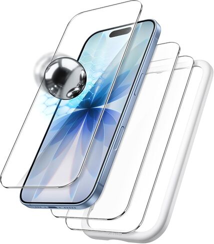 شاشة حماية مقاومة للكسر من جيتيك لهاتف ايفون 11/ايفون XR 6.1 انش، تغطية كاملة من الزجاج المقوى الماسي من الدرجة العسكرية مع اداة سهلة التركيب، عبوة من قطعتين in Saudi Arabia