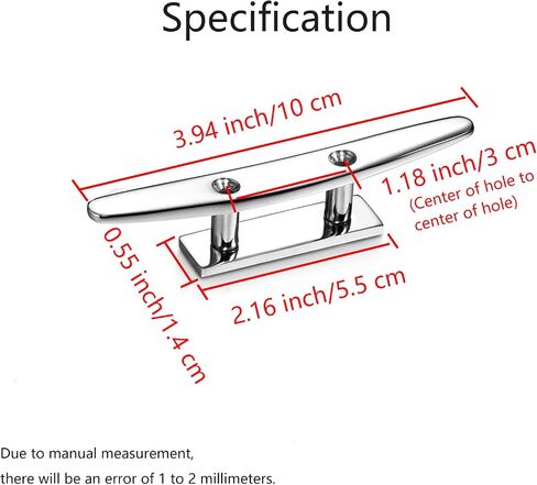 Boat Cleat 5 Inch Open Base 2 Pcs, Small Dock Cleat, Heavy Duty 316 Stainless Steel, Curtain Tie, Hook, Include Installation Screws in Saudi Arabia