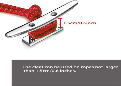 Boat Cleat 5 Inch Open Base 2 Pcs, Small Dock Cleat, Heavy Duty 316 Stainless Steel, Curtain Tie, Hook, Include Installation Screws in Saudi Arabia