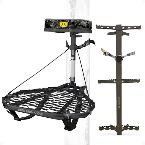 Hawk Ranger Traction Mud Camo 3 Pack Climbing Sticks with Durable Steel Hang On Hunting Treestand and Full Body Safety Harness in Saudi Arabia