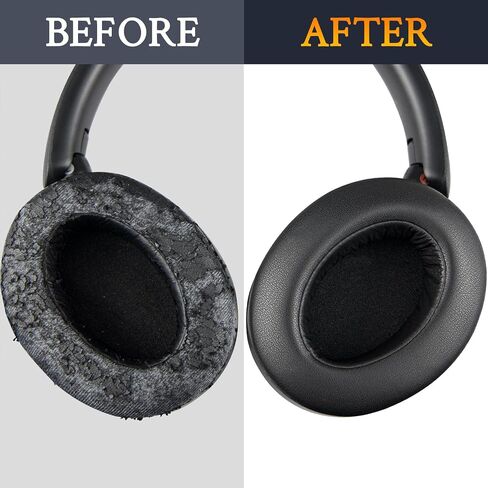 SOULWIT Earpads Cushions Replacement for Sony WH-XB910N Extra Bass Headphones, Ear Pads with Soft Protein Leather, Noise Isolation Foam - Black in Saudi Arabia