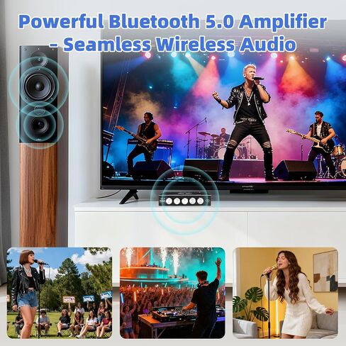 ZK-1002T Bluetooth 5.0 Stereo Amplifier Board, 200W HiFi 2.0 Channel Mini Audio Amp Module with Treble & Bass Control, AUX Input, DC 12V-24V for DIY Speakers,Car or Home Audio in Saudi Arabia