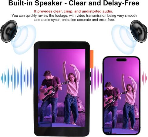 VLOG Selfie Monitor Screen-1080p ، Magnetic Wireless Phone Camera Monitor Monitor Prinive-in Moniter for Youtube & Tiktok Live Streaming Update ، التوافق العالمي مع iPhone & Android in Saudi Arabia