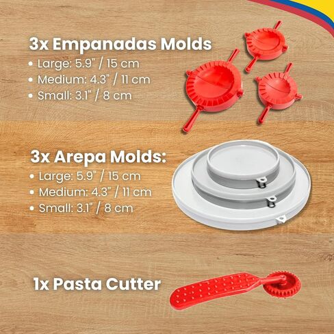 Molde para Empanadas with Double Size (4.3" & 3.25") – Molde Para Hacer Empanadas, Gorditas, Pastelitos, and More – Durable, Food-Safe, Easy-to-Clean Kitchen Tool in Kuwait