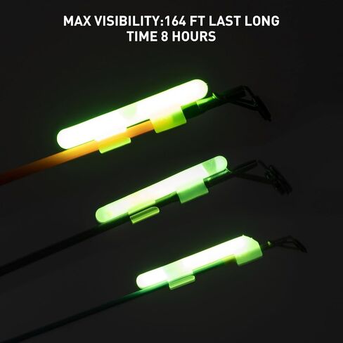 QualyQualy Clip-On Fishing Glow Sticks for Pole, Fishing Lights for Rods, Fishing Pole Light Sticks Bulk Kit 20 Pcs (10 Packs) in Kuwait