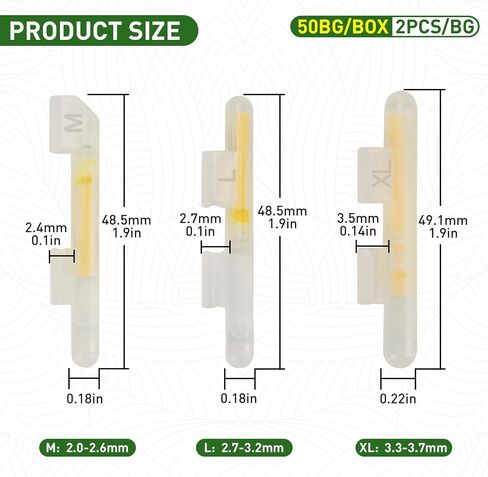 QualyQualy Clip-On Fishing Glow Sticks for Pole, Fishing Lights for Rods, Fishing Pole Light Sticks Bulk Kit 20 Pcs (10 Packs) in Kuwait