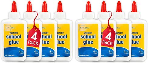 1InTheOffice White Glue Bottles, Washable School Glue White, No-Run 4 oz. 4/Pack in Kuwait