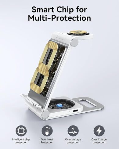 Wireless Charger for Samsung 3 In 1 Wireless Charging Station Foldable Wireless Charger Stand for Samsung S25 Ultra S24 S23 S22 Z Flip Z Fold 6 5 for Galaxy Watch 7/6/5/4 for Galaxy Buds Elegant Black in Saudi Arabia