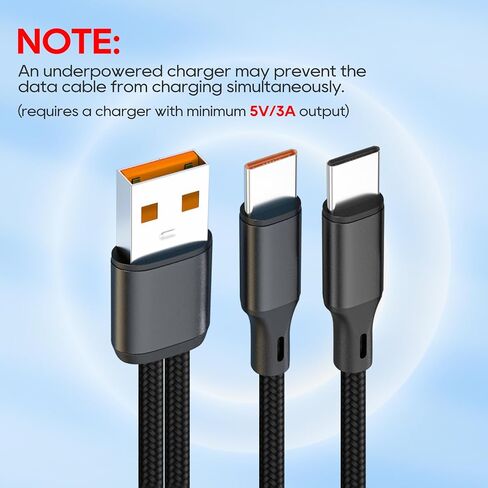 UCEC Dual USB C Cable, 4ft USB A to USB Type C Splitter Charging Cable in Kuwait