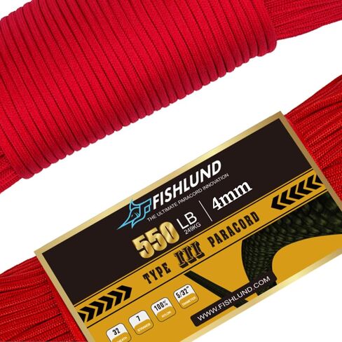 Paracord 550 lb, 7 Strand Type III Paracord Rope 100ft 4mm, Nylon Parachute Cord for Camping, Coyote in Kuwait
