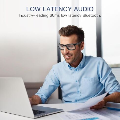 النظارات الذكية للنساء الرجال ، نظارات Bluetooth مع عدسات ضوئية المساعد المساعد للمساعد الصوتي لتصوير صوتي واضح ، إطار شفاف وأرجل بيضاء ، مثالية للداخلية الخارجية في الهواء الطلق in Kuwait