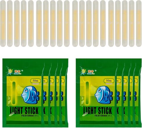 QualyQualy Fishing Glow Sticks for Bobbers, Fishing Bobber Lights, Fishing Rod Bell Alarm Lights, Bobber Glow Sticks 4.5X37mm 50 Packs in Kuwait