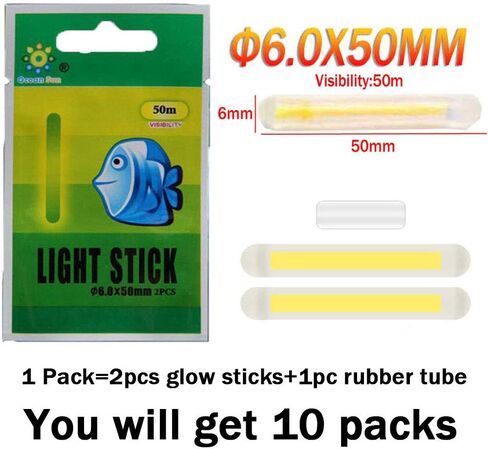 QualyQualy Fishing Glow Sticks for Bobbers, Fishing Bobber Lights, Fishing Rod Bell Alarm Lights, Bobber Glow Sticks 4.5X37mm 50 Packs in Kuwait