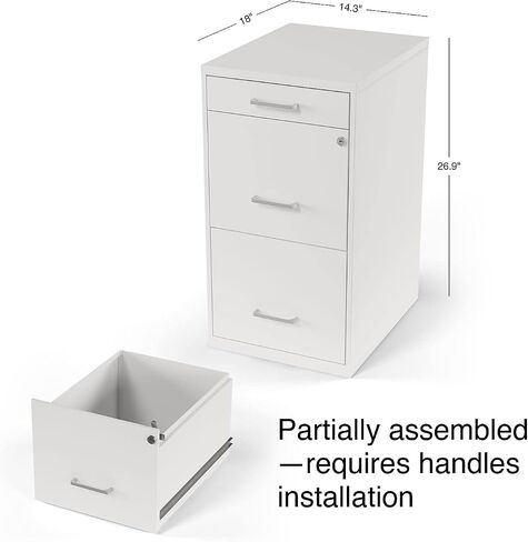 STAPLES 3-Drawer Vertical File Cabinet, Locking, Letter, Charcoal, 18" D (18606) in Saudi Arabia