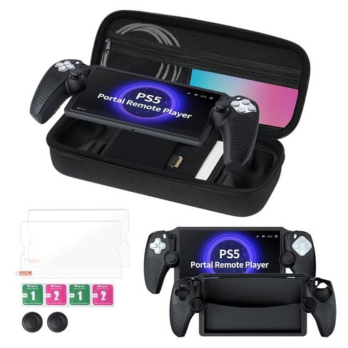 Allfitcase PlayStation Portal Case مع 10 في 1 مجموعات ملحقات متوافقة مع مشغل PS5 Portal عن بعد ، حافلة صعبة مع حامي شاشة بوابة 2 ، 2 قبعات قبضة الإبهام in Kuwait
