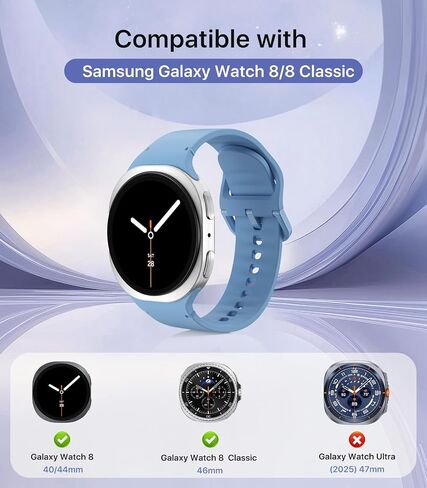 Timovo 6 Pack Sport Bands متوافقة مع Samsung Galaxy Watch 8 40mm 44mm/Galaxy Watch 8 Classic 46mm (2025) ، حزام بديل للسيليكون للنساء للنساء in Saudi Arabia
