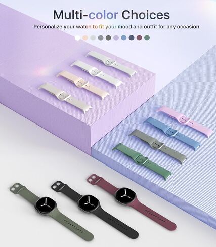Timovo 6 Pack Sport Bands متوافقة مع Samsung Galaxy Watch 8 40mm 44mm/Galaxy Watch 8 Classic 46mm (2025) ، حزام بديل للسيليكون للنساء للنساء in Saudi Arabia