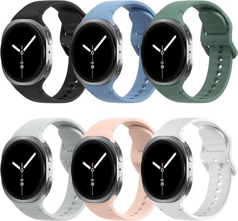 Timovo 6 Pack Sport Bands متوافقة مع Samsung Galaxy Watch 8 40mm 44mm/Galaxy Watch 8 Classic 46mm (2025) ، حزام بديل للسيليكون للنساء للنساء in Saudi Arabia