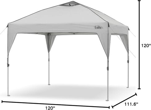 CORE 10 قدم × 10 قدم FOR FORT UP CANOPY TEUT | محمولة مستقيمة الساق في الهواء الطلق مأوى مع حقيبة حمل بعجلات | مثالي للتخييم ، الشاطئ ، النزهة ، الفناء الخلفي ، الشواء ، الباب الخلفي ، الفناء والحفلة in Saudi Arabia