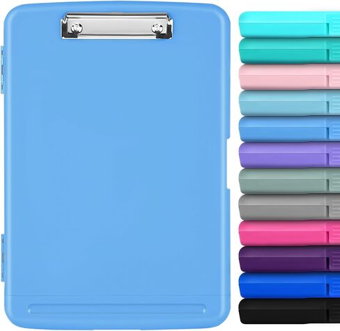 Clipboard with Storage, Large Capacity Nursing Clipboards with Low Profile Clip, Heavy Duty Plastic Storage Clipboard with Pen Holder, Side-Opening, Multifunctional Clipboard Case for Writing in Kuwait