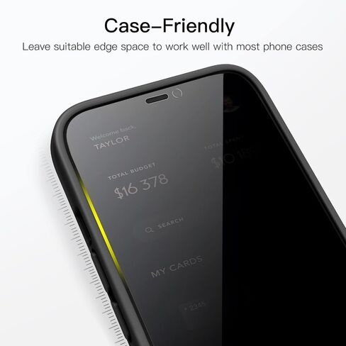 JETech Privacy Full Coverage Screen Protector for iPhone 13 Pro Max 6.7-Inch, Anti-Spy Tempered Glass Film, Edge to Edge Protection Case-Friendly, 2-Pack in Kuwait