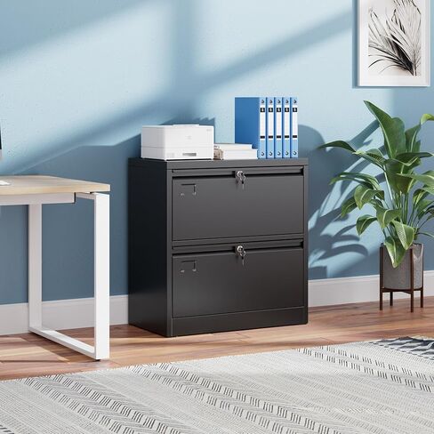 Aobabo 4 Drawer Metal Lateral File Cabinet,Steel Lateral Filing Cabinet with Letter/Legal A4 Size,Fast Assemble with 0 Screw,Assembly Required(White,4 Drawer) in Kuwait