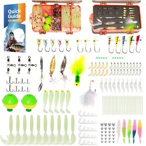 FONMANG 322 PCS Bass Fishing Lures Accessories Kit with Manual - Fishing Hooks Minnow Crankbait Frog Pope Bait Worm Larva Fish Spoon Spinner Bait - Jig Head Fishing Sinks Swivel Weighted Sinks in Kuwait