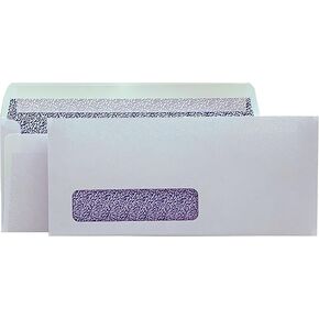 100 Minas Envelope #10 Business Envelope, 4 1/8 X 9 1/2, Laser/ Inkjet Compatible, Peel & Seal, Left Window, Security-Tinted, White, 100/Box in Saudi Arabia