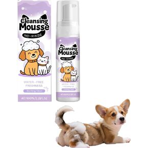 Waterless Cat Dog Shampoo No Rinse Dry Bath Foam Easy Cleaning Gentle Foaming Pet Gentle,Pet Odor Eliminator Dog Shampoo and Conditioner Cat Shampoo 100ml/3.38oz in Saudi Arabia