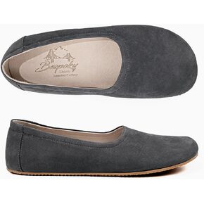 Tulip Smoked Color Artisan Handcrafted Genuine Leather Zero Drop Barefoot Flat Ballet Shoes for Women Wide Toe Box Flexible Sole Lightweight Breathable Eco-Friendly Grounding Minimalist Shoes in Saudi Arabia