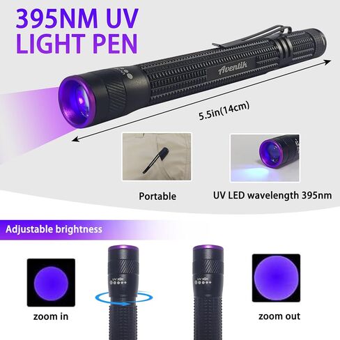 Riverruns UV Clear Glue Thick Thin Flew+UV Power 395nm Zoomable Pen Light for UV Glue Curing,Heads Bodies and Wings, Small Mini Stylus, IPX5 Water-Resistant in Saudi Arabia