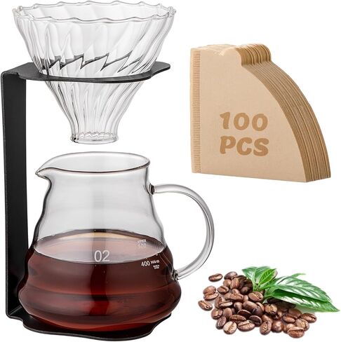 Pour Over Coffee Maker Set – 40oz Gooseneck Kettle with Thermometer, Coffee Grinder & 20oz Drip Coffee Maker – Stainless Steel Pour Over Coffee Set in Saudi Arabia