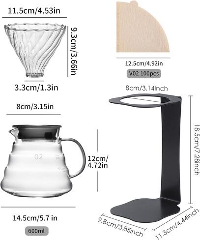 Pour Over Coffee Maker Set – 40oz Gooseneck Kettle with Thermometer, Coffee Grinder & 20oz Drip Coffee Maker – Stainless Steel Pour Over Coffee Set in Saudi Arabia