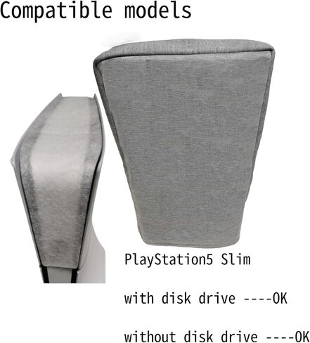 طقم غلاف واقي الغبار لـ PS5 Slim و Fan Filter+Console Cover و While-Conflible Treating و Riltration و AdsoRB Gust و Custom With PS5 Slim Digital & Disc Edition (ليس للأفقي) in Kuwait