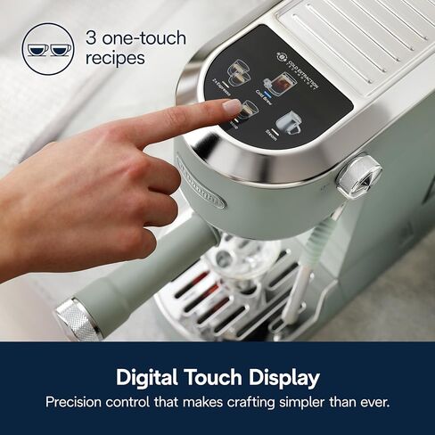 De'longhi Dedica Duo Machine Compact Espresso Machine - صانع القهوة البارد مع الحليب الغامض - من أجل الإسبريسو ، القهوة الساخنة والمثلجة ، الكابتشينو ، Lattes & Home Barista Brewing ، Vanilla in Saudi Arabia