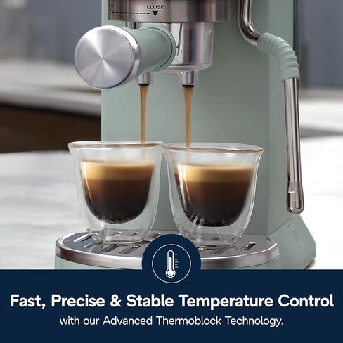 De'longhi Dedica Duo Machine Compact Espresso Machine - صانع القهوة البارد مع الحليب الغامض - من أجل الإسبريسو ، القهوة الساخنة والمثلجة ، الكابتشينو ، Lattes & Home Barista Brewing ، Vanilla in Saudi Arabia