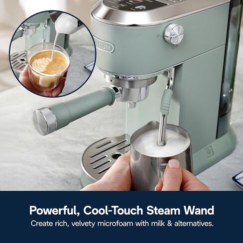 De'longhi Dedica Duo Machine Compact Espresso Machine - صانع القهوة البارد مع الحليب الغامض - من أجل الإسبريسو ، القهوة الساخنة والمثلجة ، الكابتشينو ، Lattes & Home Barista Brewing ، Vanilla in Saudi Arabia