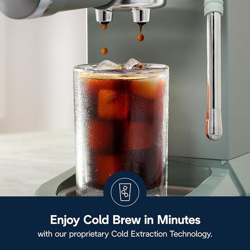 De'longhi Dedica Duo Machine Compact Espresso Machine - صانع القهوة البارد مع الحليب الغامض - من أجل الإسبريسو ، القهوة الساخنة والمثلجة ، الكابتشينو ، Lattes & Home Barista Brewing ، Vanilla in Saudi Arabia