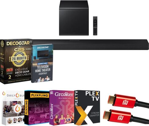 SAMSUNG HW-Q900C 7.1.2ch Soundbar w/Wireless Dolby Audio, Q-Symphony, SpaceFit Sound Pro, Acoustic Lens Subwoofer, Alexa Built-in (Newest Model) Bundle with SWA-9500S Wireless Rear Speaker Kit in Kuwait