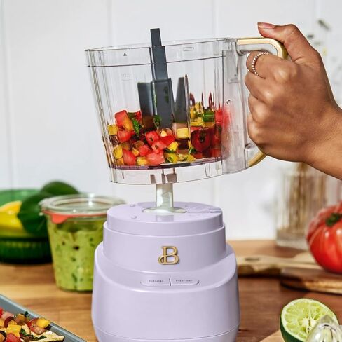 مروحية طعام جميلة من 3 كوب من كوب ، معالج صغير كهربائي مع وعاء زجاجي ، شفرة خالية من الفولاذ المقاوم للصدأ ، آمن غسالة الصحون ، جهاز المطبخ المدمج لللمس بقوة 250 واط (الجليد الأبيض) in Kuwait