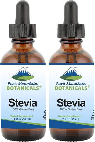 Pure Mountain Botanicals Liquid Stevia Drops - Natural Sweetener - Concentrated Sugar Free Substitute Diabetic Friendly Ideal for Keto Low Carb and Vegan Diet Great Addition to Weight Loss Program in Saudi Arabia