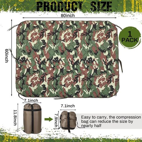 Barydat 3 Pack Woobie Military Poncho Liner 82x60 Inch Waterproof Thermal Insulated Army Blanket with Compression Carry Bag Camping Blanket for Outdoor Camping Hunting Hiking Survival Picnic in Saudi Arabia